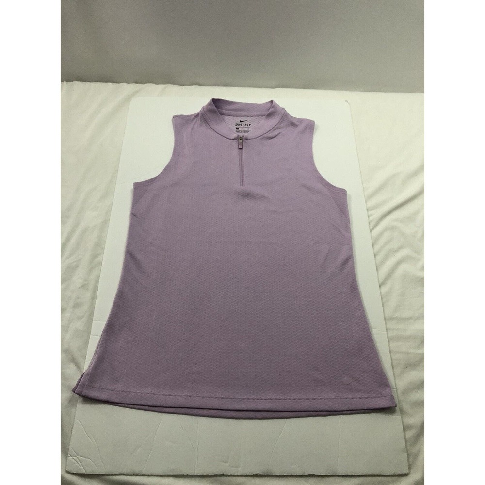 Dri-fit Nike Womens Golf Collarless Sleeveless Polo Small Purple